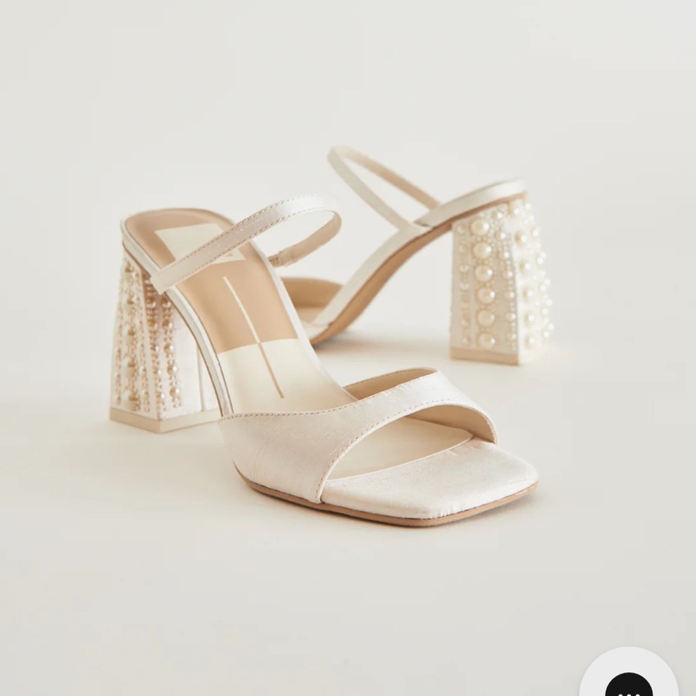 Dolce Vita Cream Pearl Embellished Heels